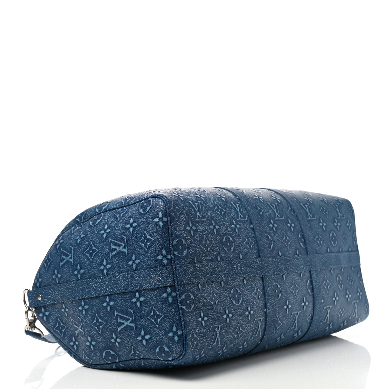 Louis Vuitton Cowhide Monogram Keepall Bandouliere 50 Denim Blue 3 of 7