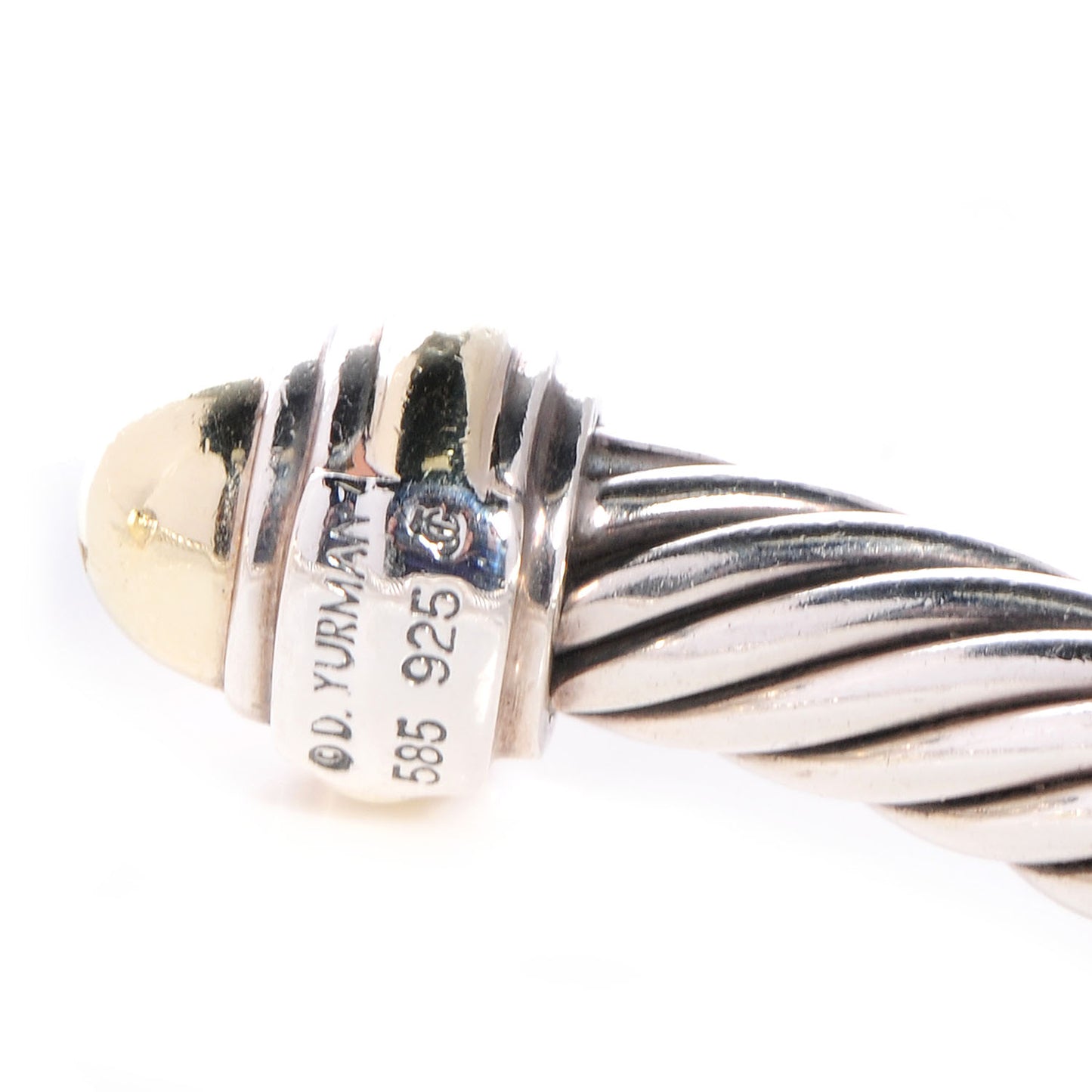 Sterling Silver 14K Yellow Gold 7mm Cable Classics Bracelet