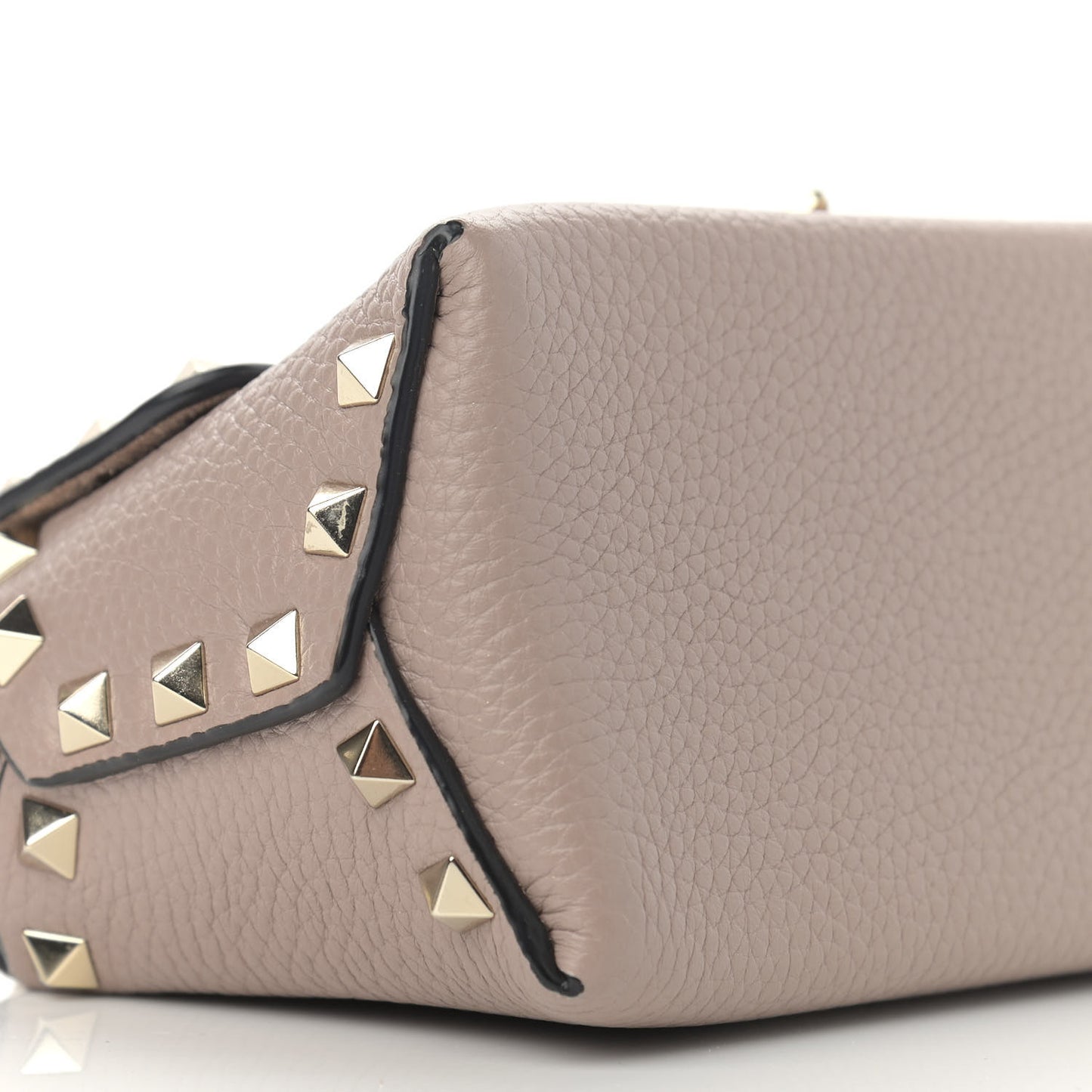 Pebbled Calfskin Mini Rockstud Crossbody Bag Poudre