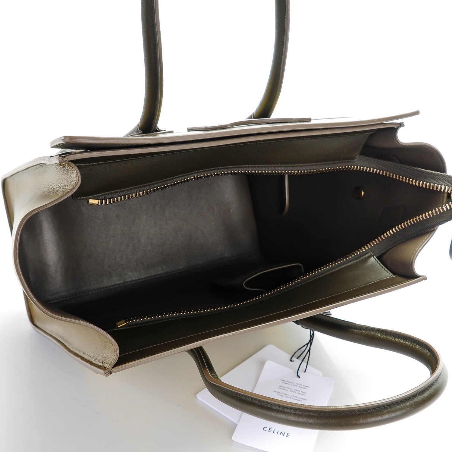 Celine Nubuck Smooth Calfskin Micro Tri-Color Luggage Chartreuse 6 of 8