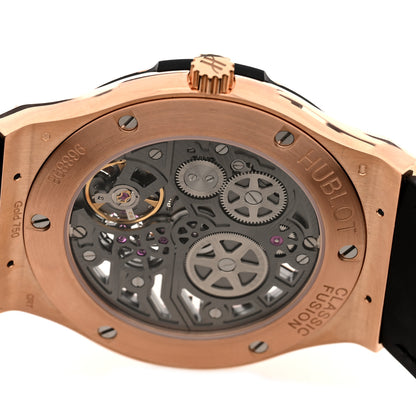 Hublot 18K Rose Gold Alligator 42mm Classic Fusion Ultra-Thin Manual Winding Watch Grey 545.OX.0180.LR 4 of 5