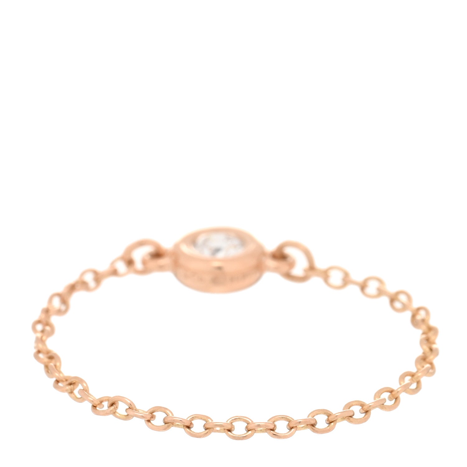 Tiffany Rose Gold Diamond .07ct Elsa Peretti Diamonds By The Yard Ring 50 5.5 3 of 4