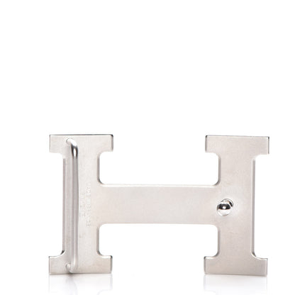 Hermes 32mm Palladium H Belt Buckle Martelee Silver 4 of 5