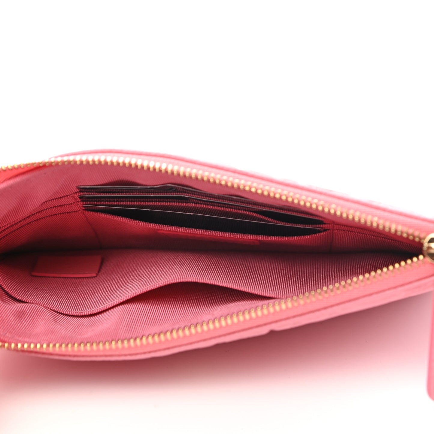 Caviar Camellia Embossed Cosmetic Pouch Pink