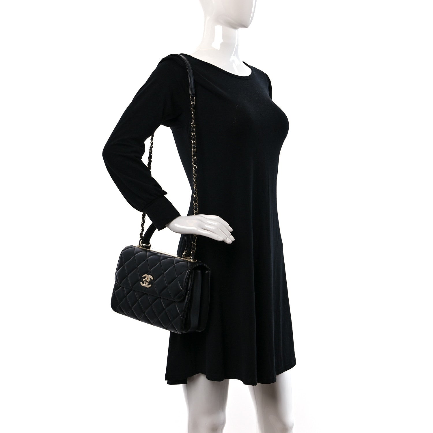 Chanel Lambskin Quilted Small Trendy CC Dual Handle Flap Bag Black 2 of 9