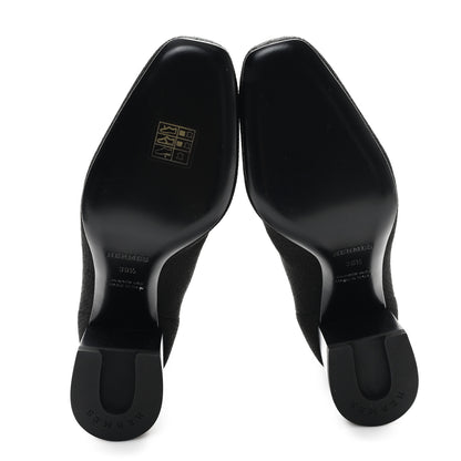 Hermes Knit Calfskin Jenna 60 Ankle Boots 38.5 Black 6 of 8