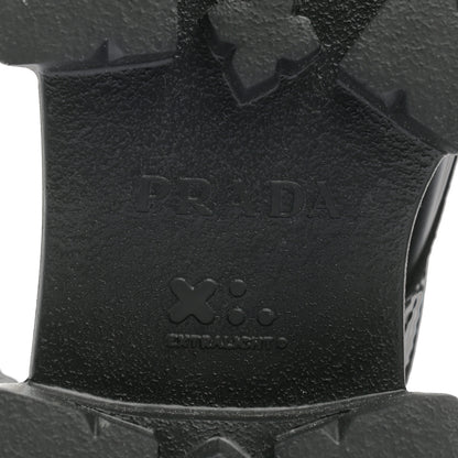 Prada Spazzolato Rois Re-Nylon Metal Triangle Logo Mens Monolith Pouch Pocket 60mm Combat Boots 7 Black 8 of 13