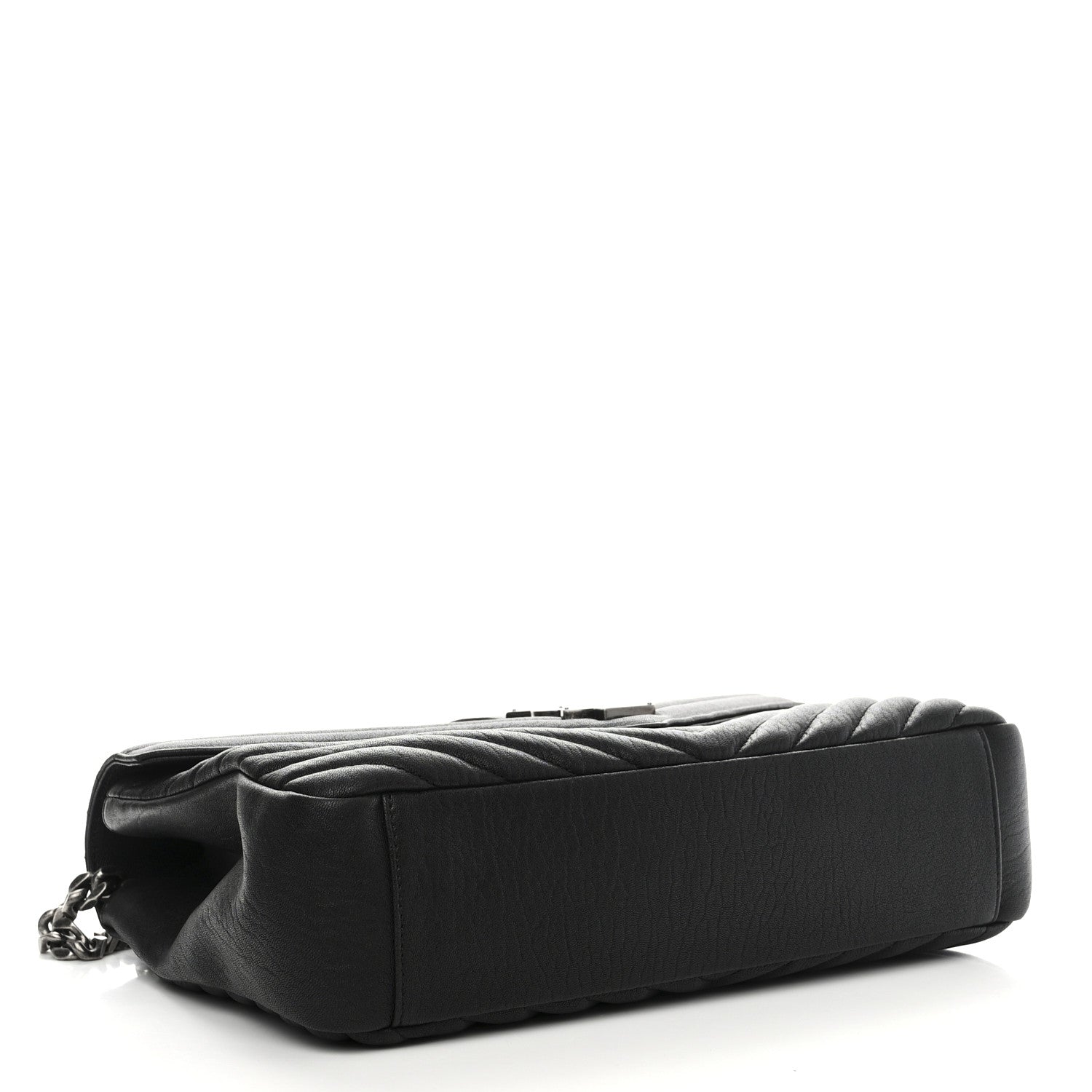 Saint Laurent Sheepskin Matelasse Chevron Monogram Large College Satchel Black 4 of 10