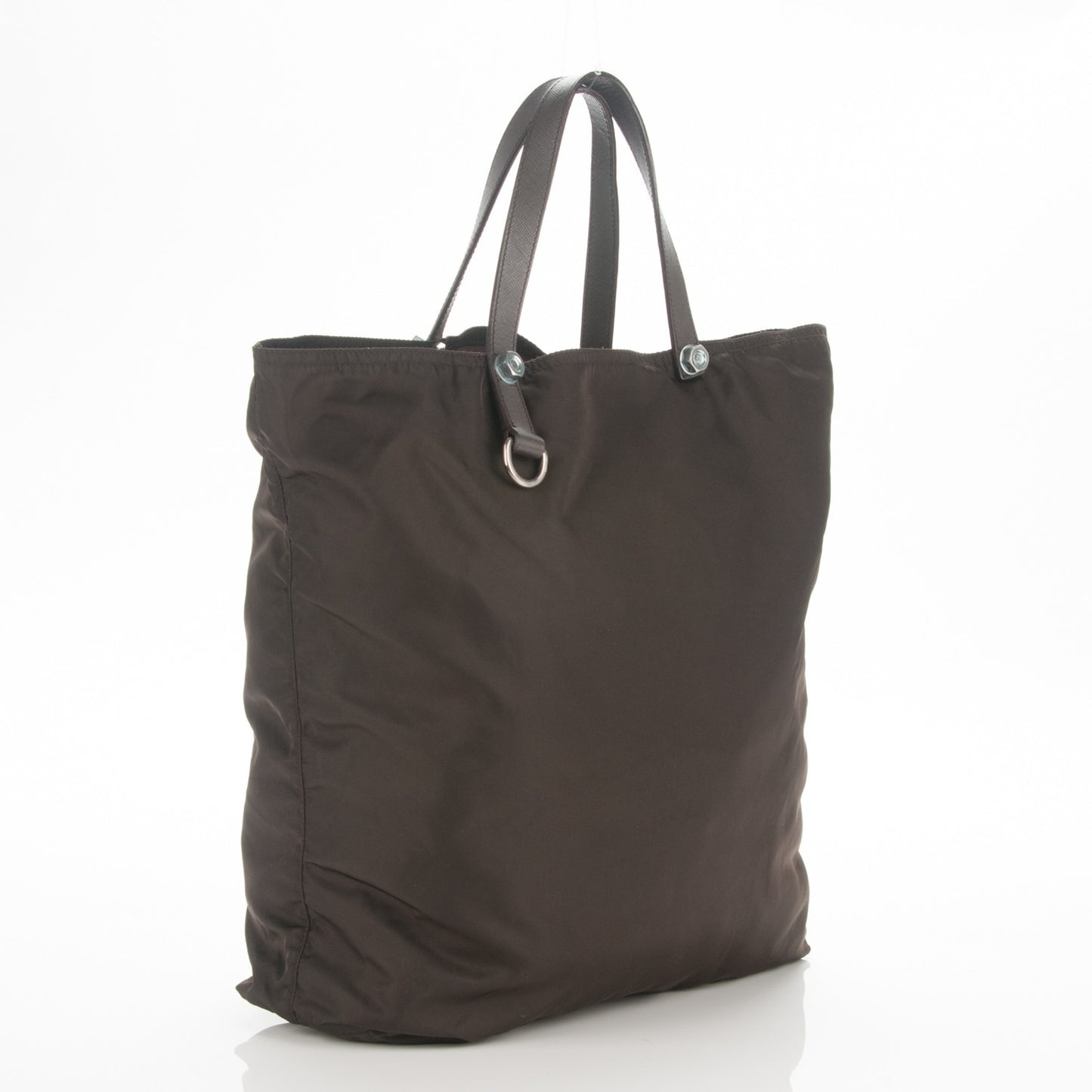 Tessuto Nylon Saffiano Shopping Tote Ebano