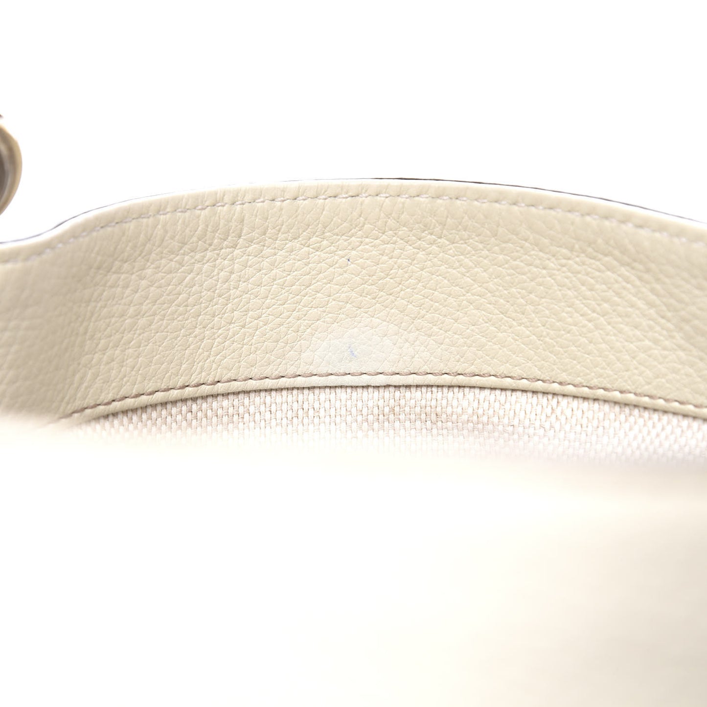 Pebbled Calfskin Medium Soho Shoulder Bag Off White