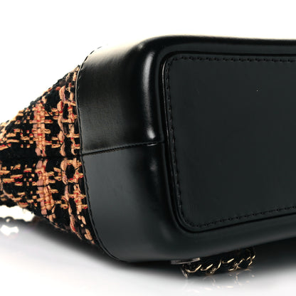 Chanel Tweed Calfskin Quilted Gabrielle Backpack Black Orange 6 of 7