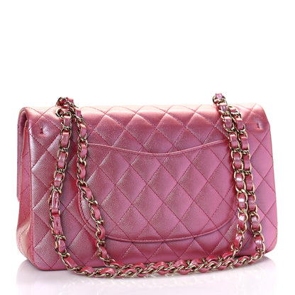 Chanel Iridescent Caviar Quilted Medium Double Flap Pink 2 of 9