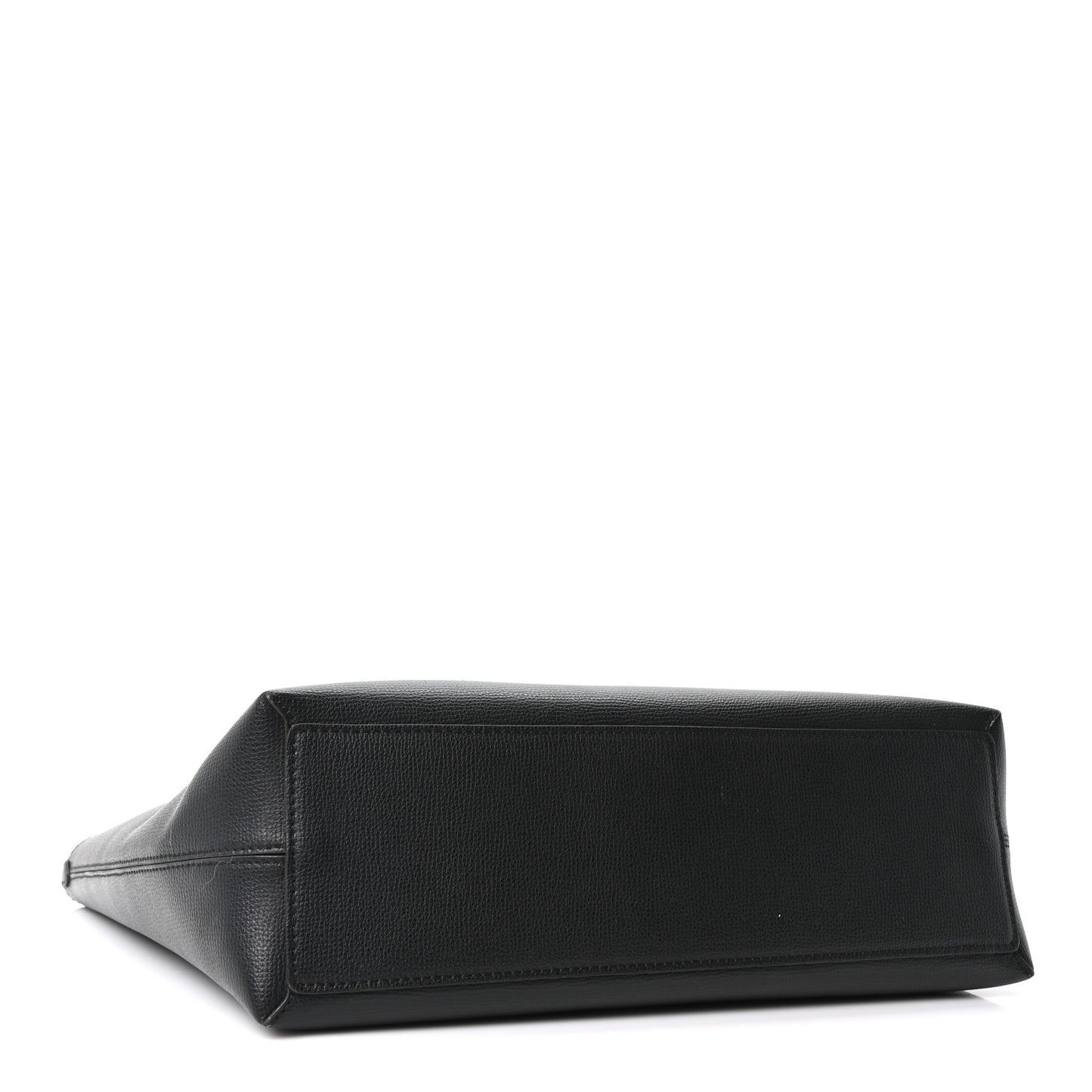 Grainy Calfskin Haymarket Check Medium Reversible Tote Black