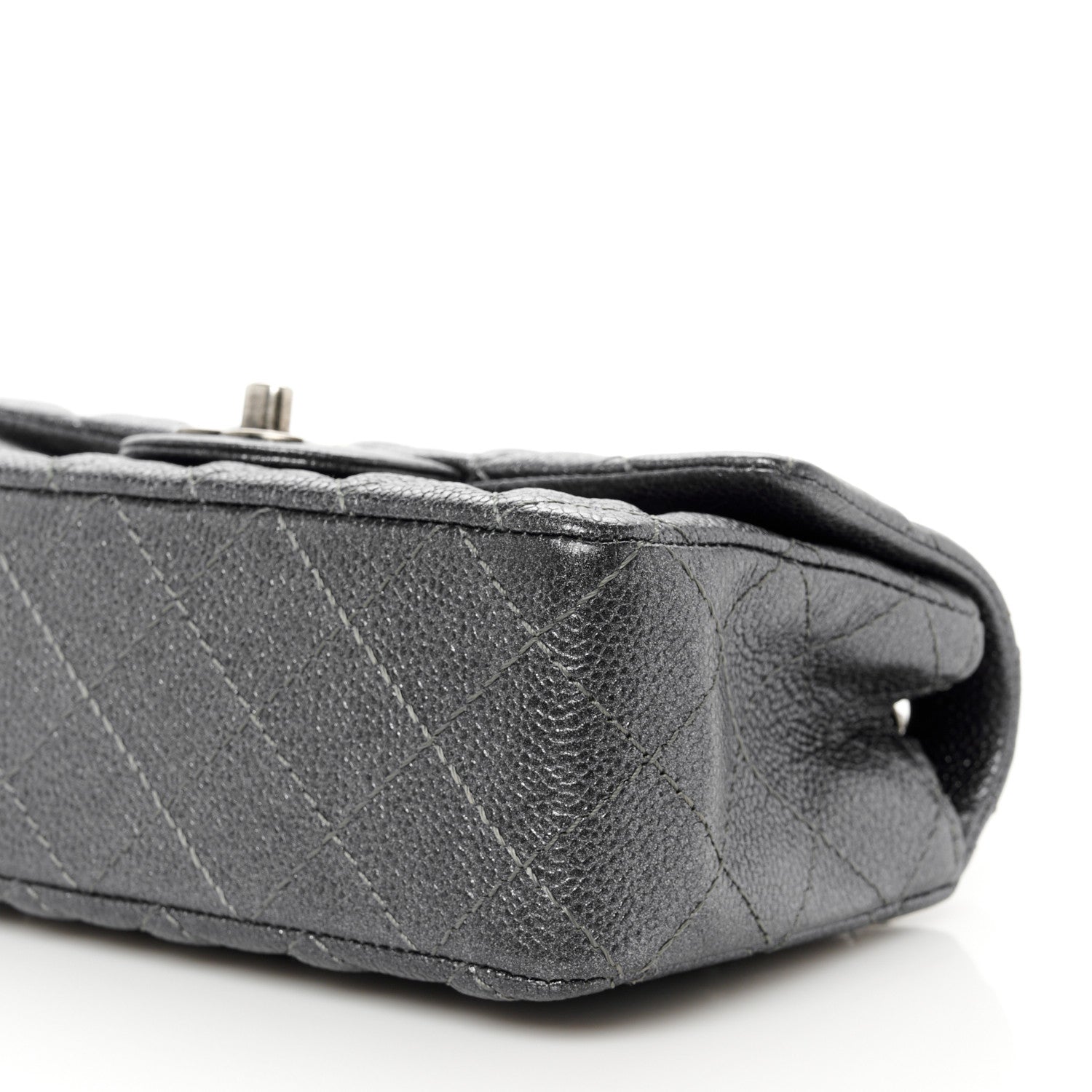 Chanel Pearly Caviar Quilted Mini Rectangular Flap Grey 11 of 11