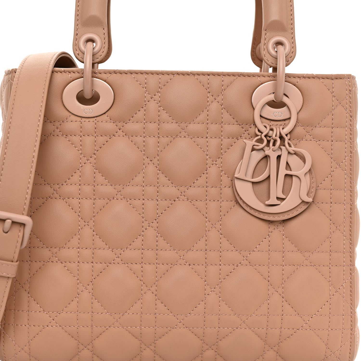 Christian Dior Ultra Matte Calfskin Cannage Medium Lady Dior Beige 7 of 9