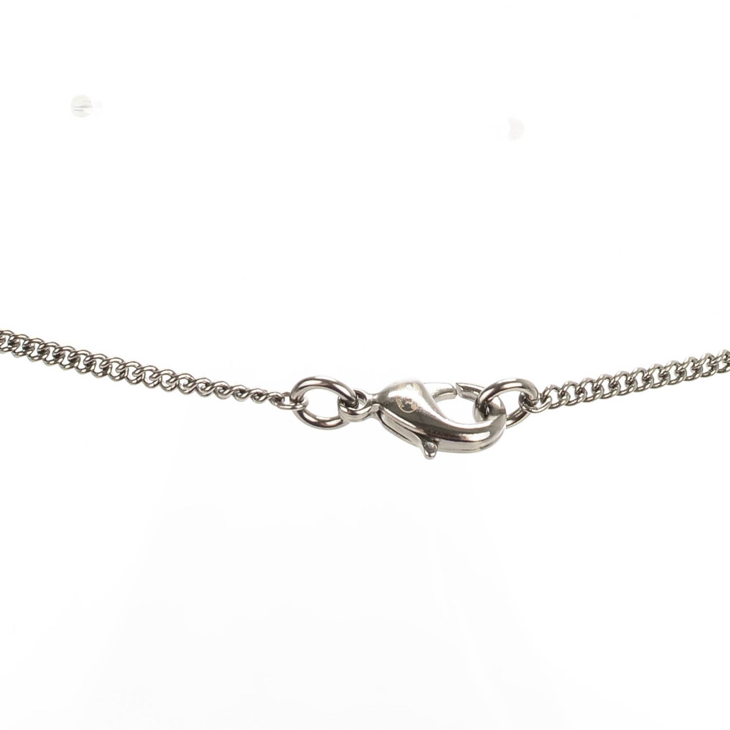 Crystal CC Smiley Emoji Pendant Necklace Silver