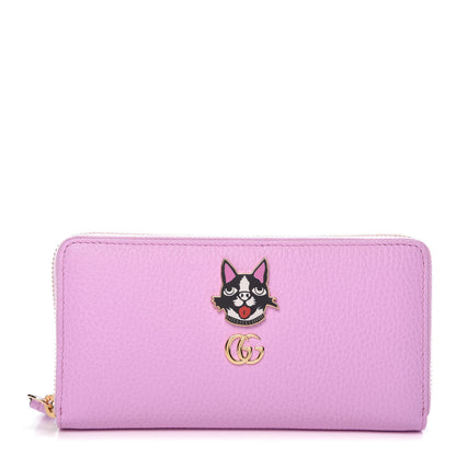 Gucci Dollar Calfskin GG Marmont Bosco Zip Around Wallet Malva 1 of 8