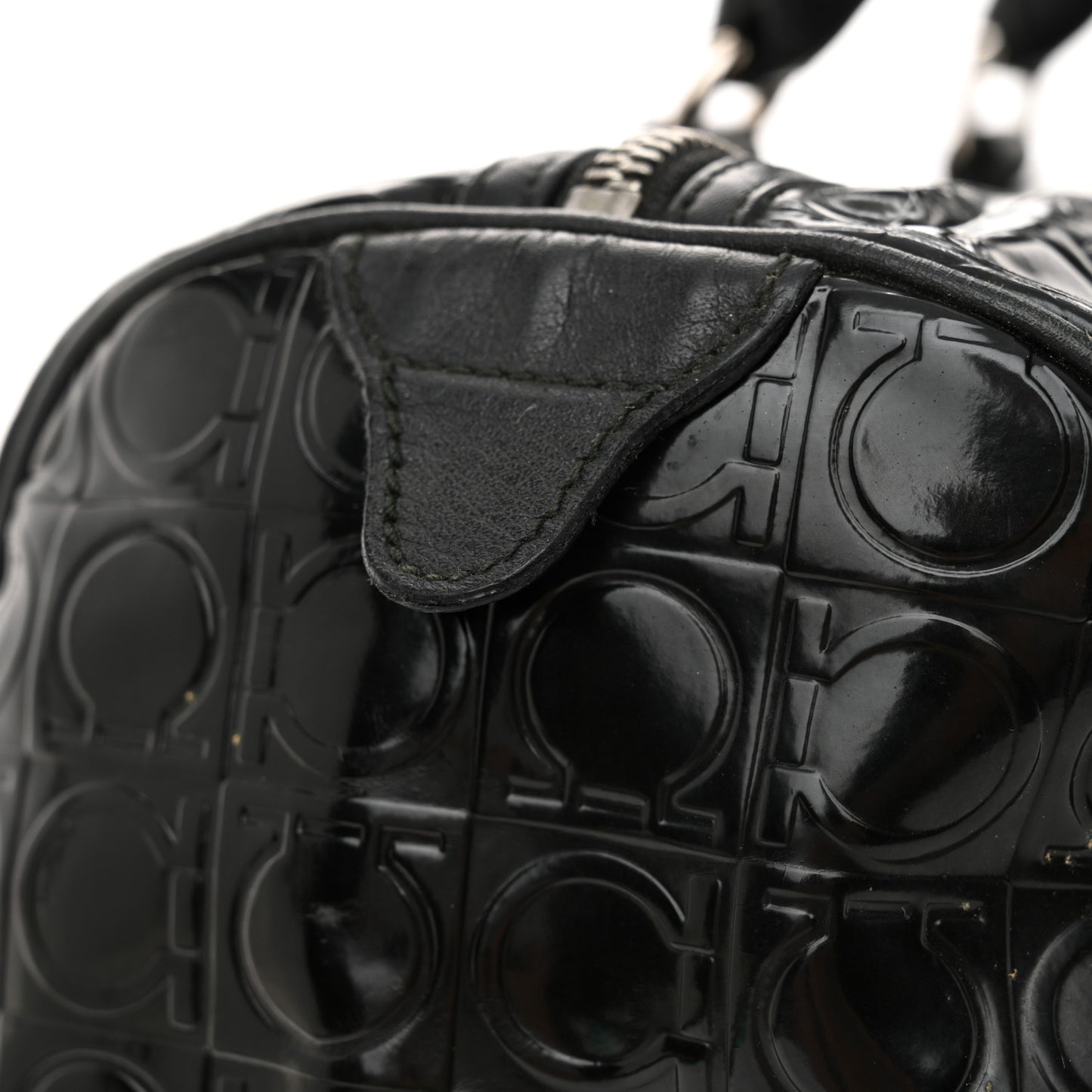 Patent Gancini Embossed  Black