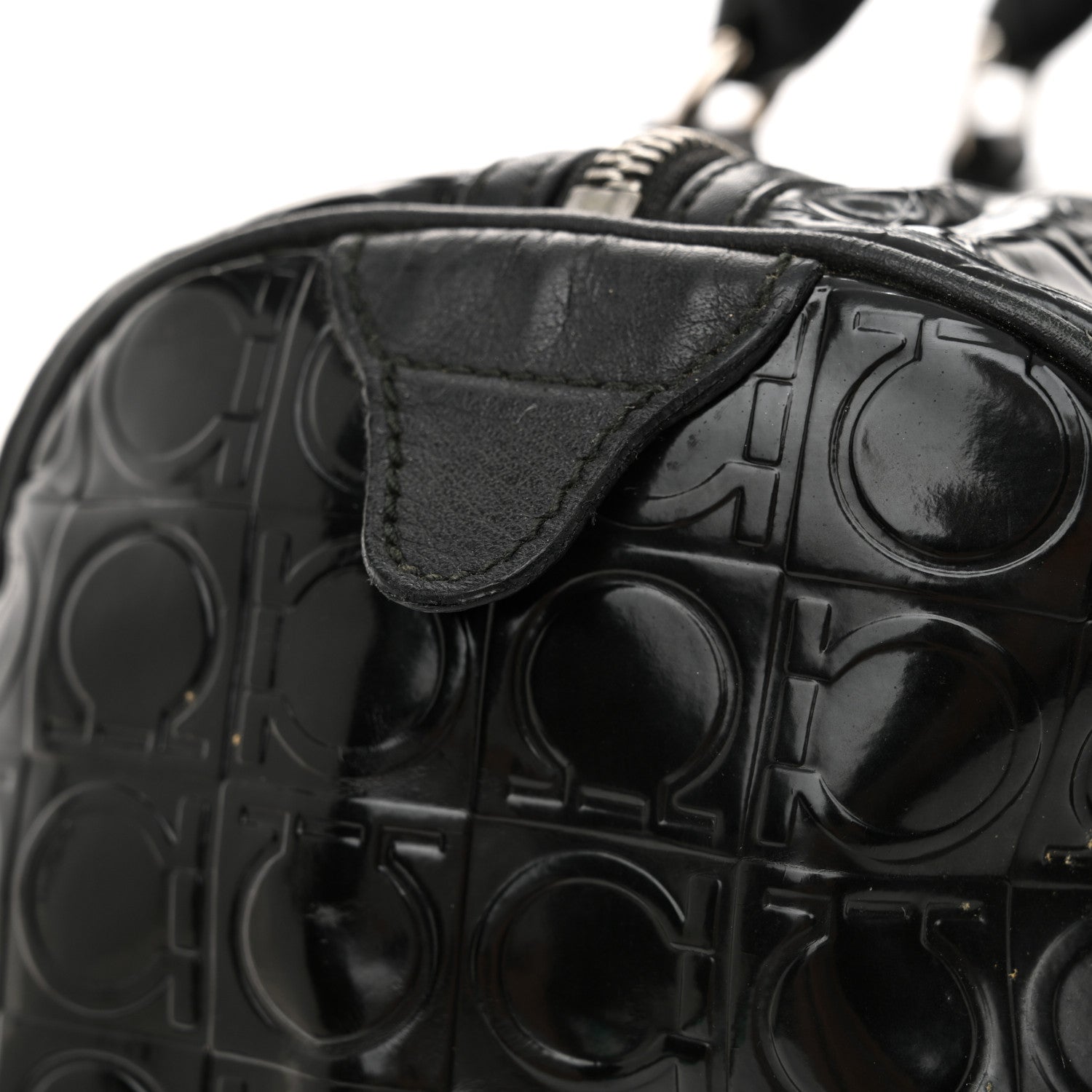 Salvatore Ferragamo Patent Gancini Embossed  Black 13 of 15