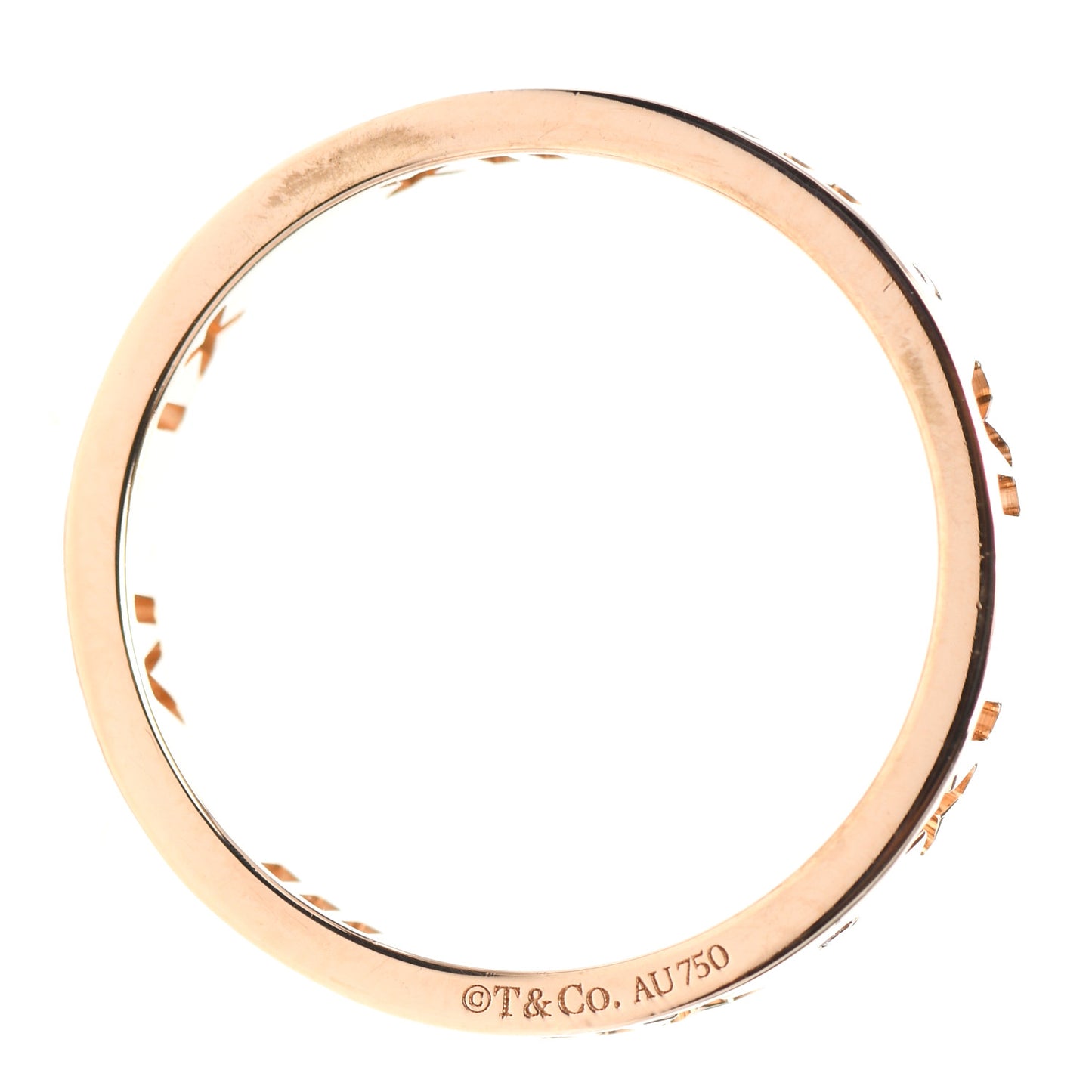 18K Rose Gold Diamond Atlas Pierced Ring 51 5.75