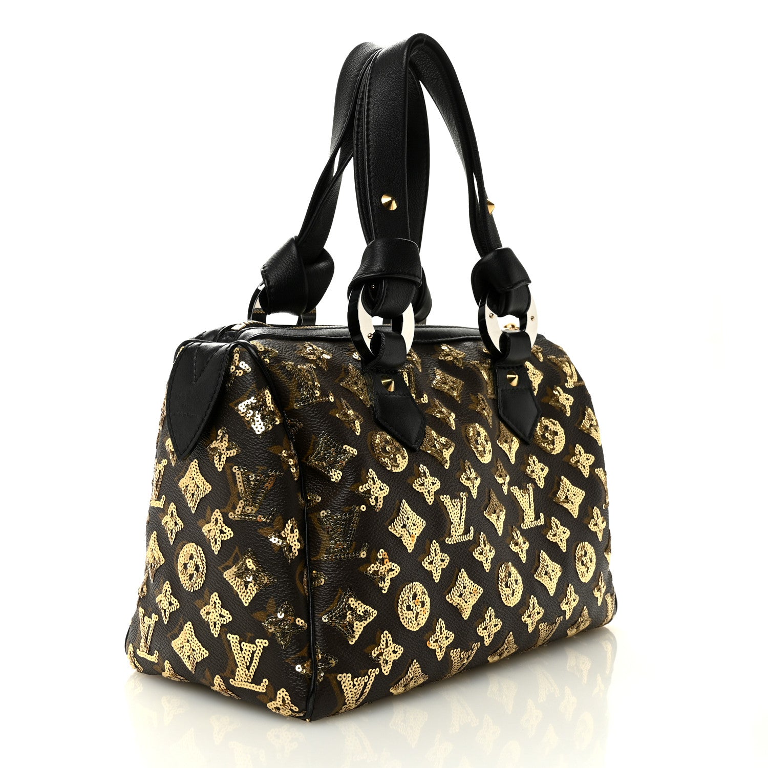 Louis Vuitton Monogram Sequins Eclipse Speedy 28 Gold 3 of 10