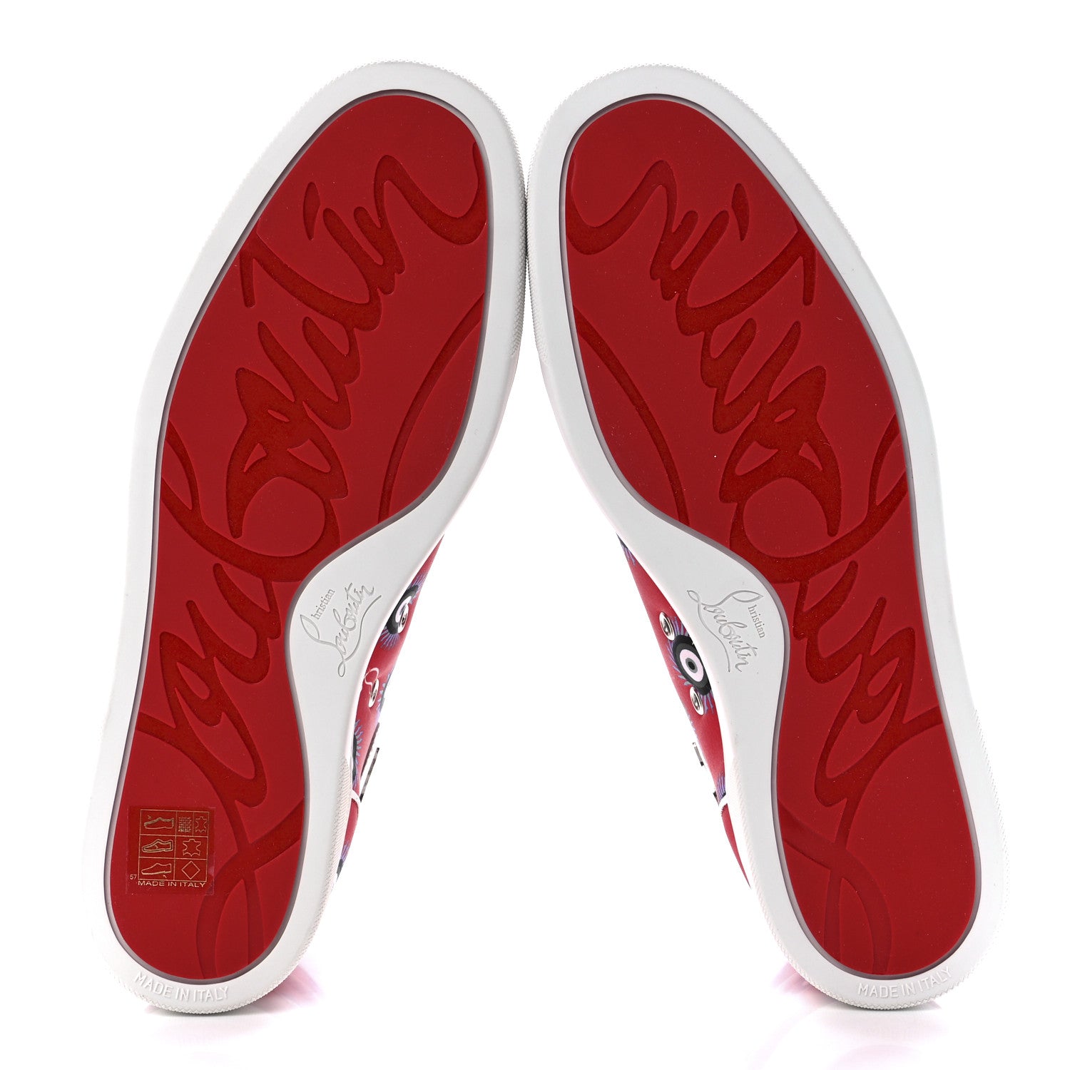 Christian Louboutin Crepe Satin Nappa Mens Loubi Eye Louis Orlato Flat Sneakers 42 Multicolor 5 of 9