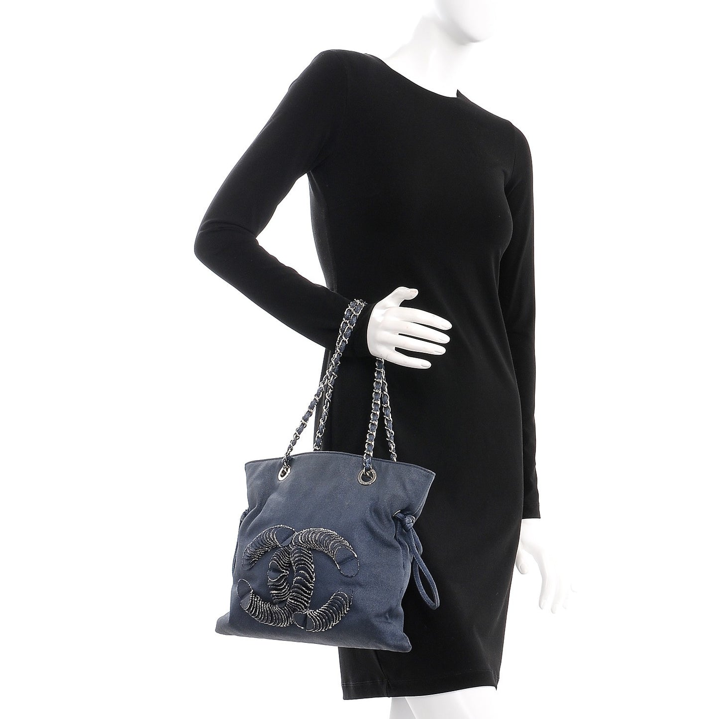 Denim Small CC Discus Tote Blue