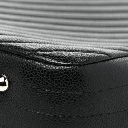 Chanel Caviar Chevron Quilted Large Shopping Tote Black 9 of 15