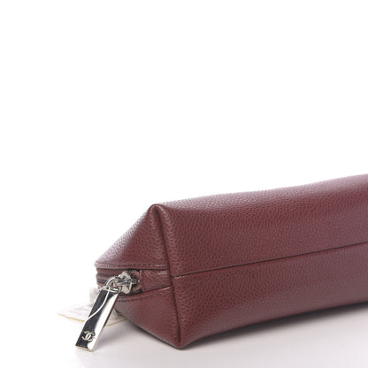 Chanel Caviar Timeless CC Cosmetic Pouch Dark Red 8 of 10
