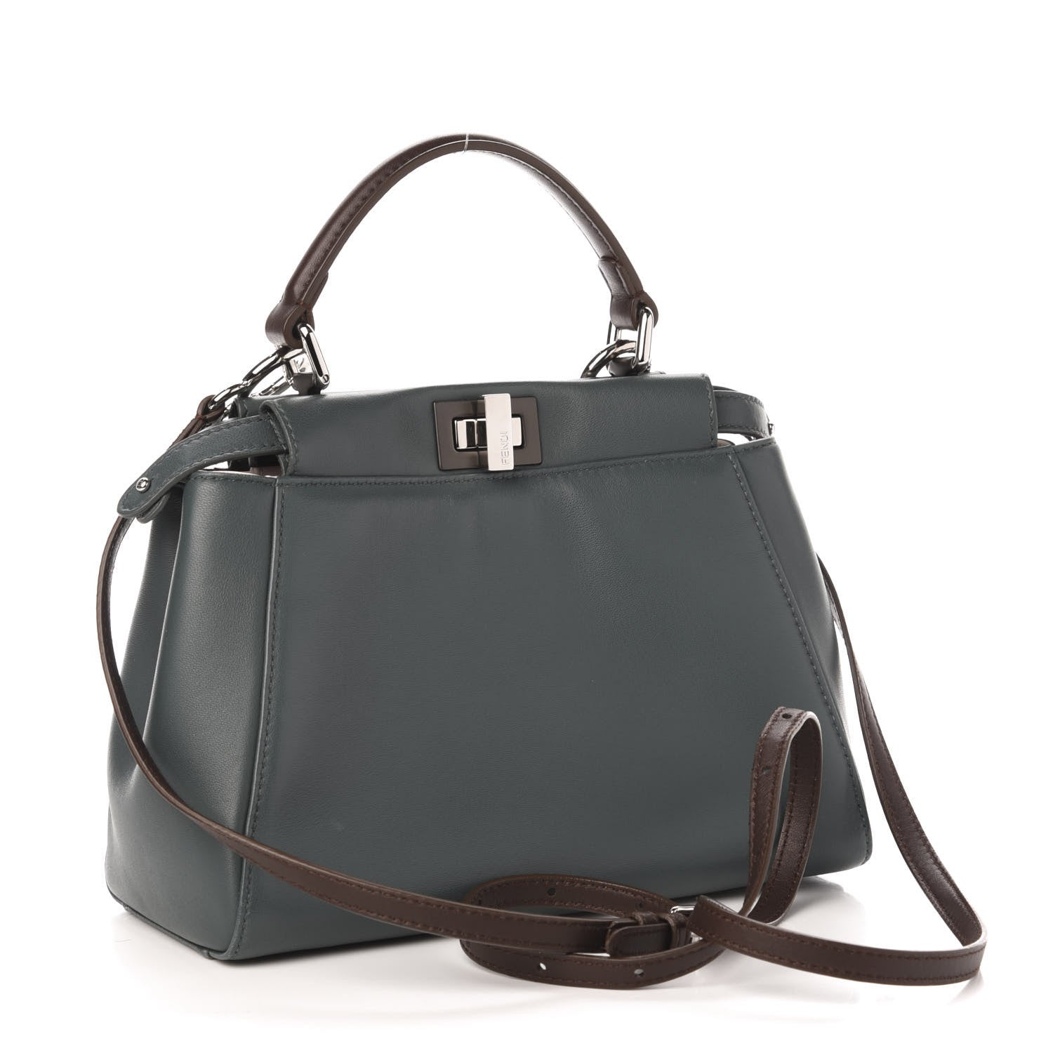 Fendi Nappa Colorblock Mini Peekaboo Iconic Satchel Malachite Moresco Rosa Doll 4 of 12