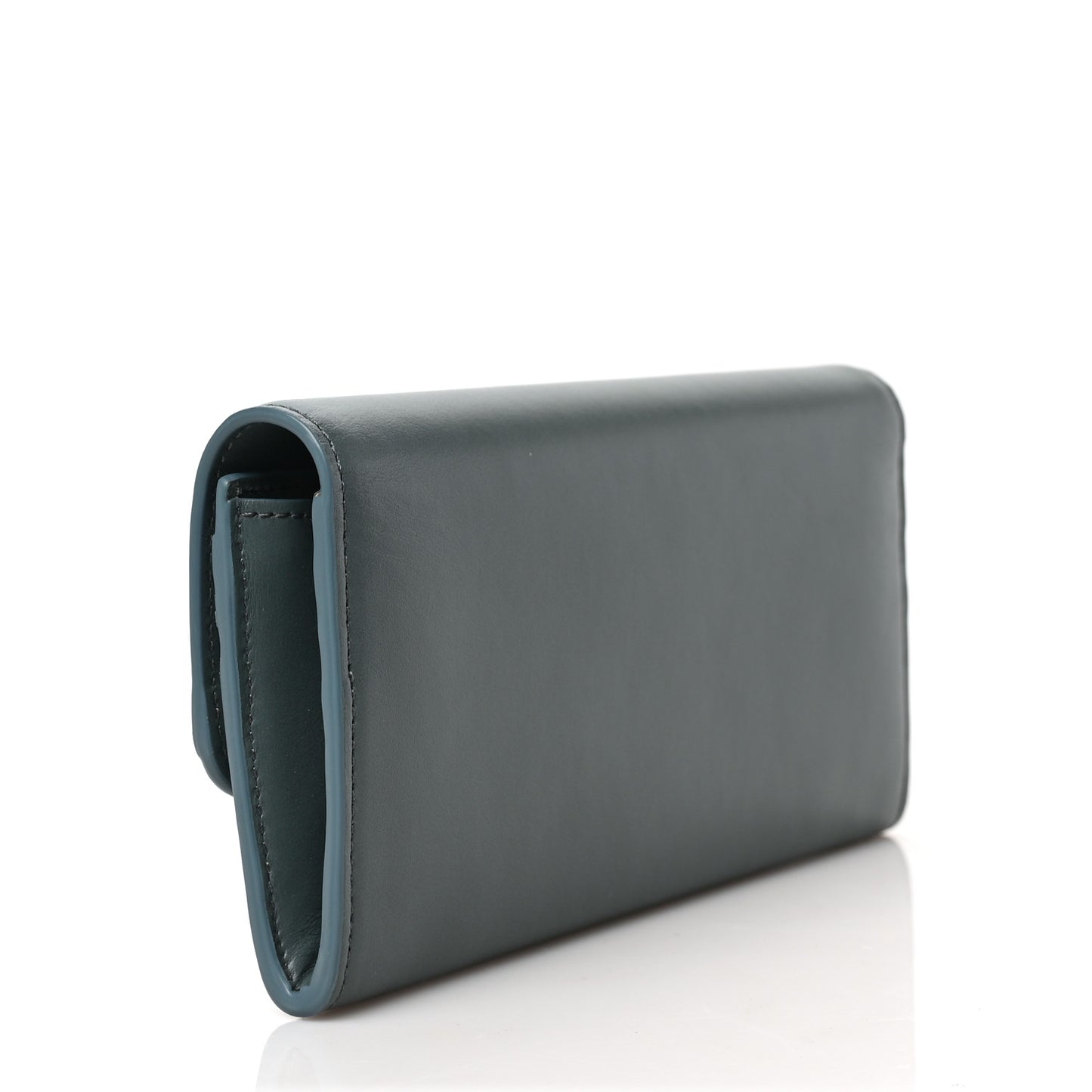 Smooth Calfskin Chloe Long Wallet Cloudy Blue