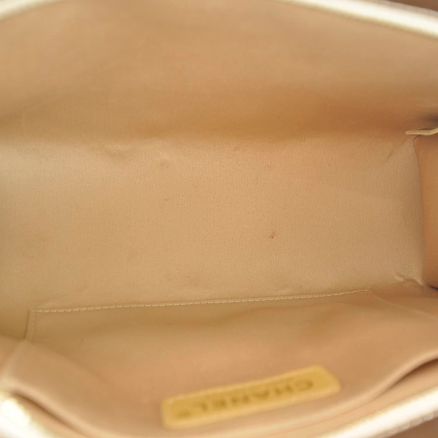 Patent Calfskin Lucky Symbols Pochette Metallic Gold
