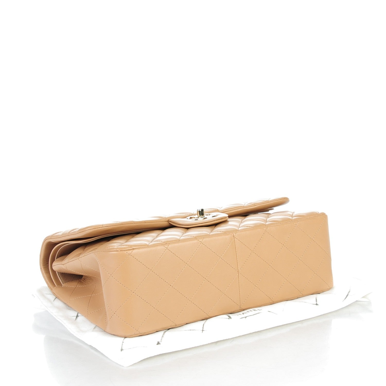 Chanel Lambskin Quilted Jumbo Double Flap Beige 4 of 8
