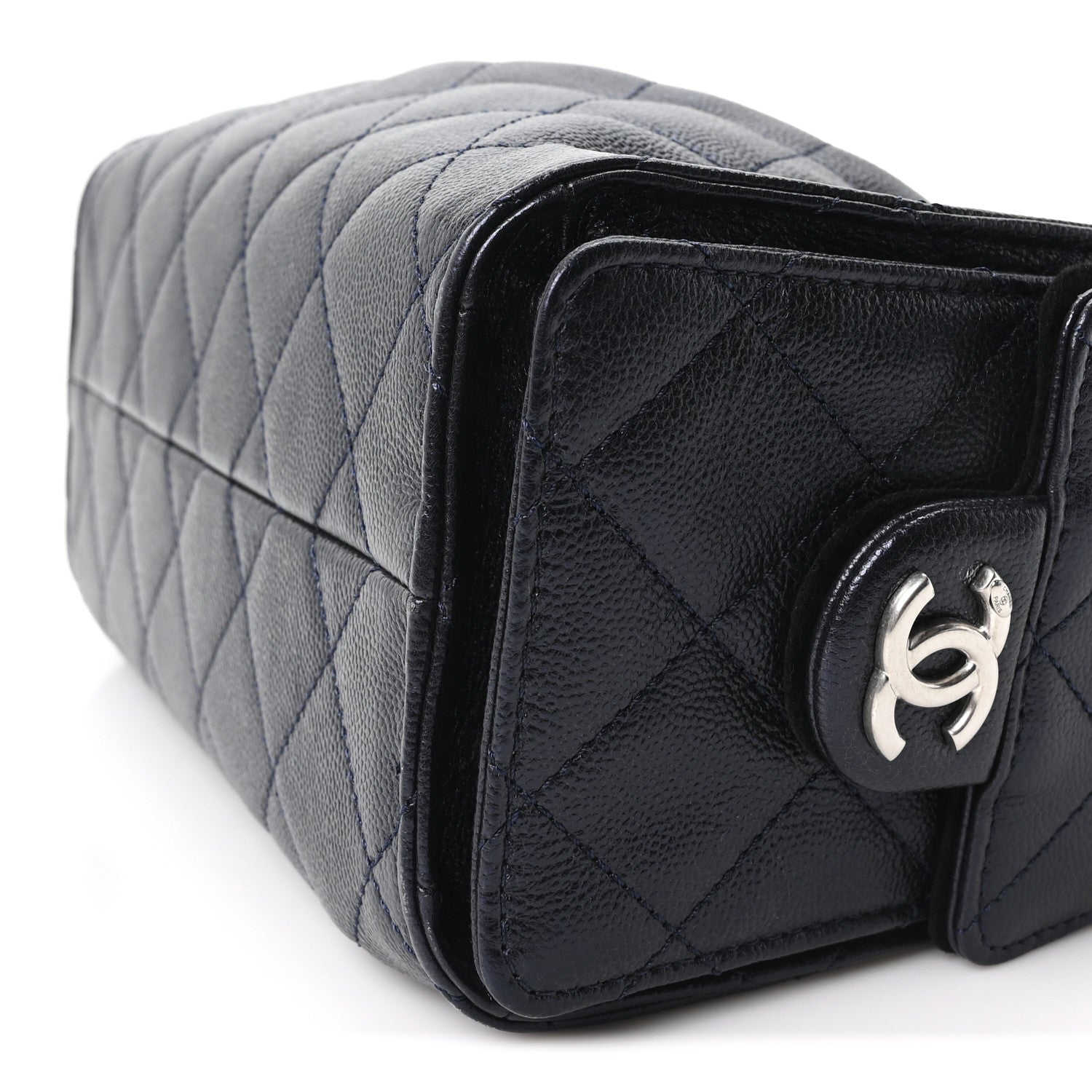 Chanel Metallic Caviar Quilted Mini Chanel 25 Handbag Dark Blue 9 of 9