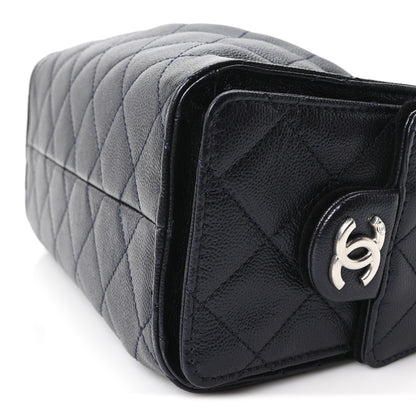 Chanel Metallic Caviar Quilted Mini Chanel 25 Handbag Dark Blue 9 of 9