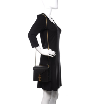 Saint Laurent Smooth Calfskin Monogram Cassandra Clasp Bag Black 2 of 10