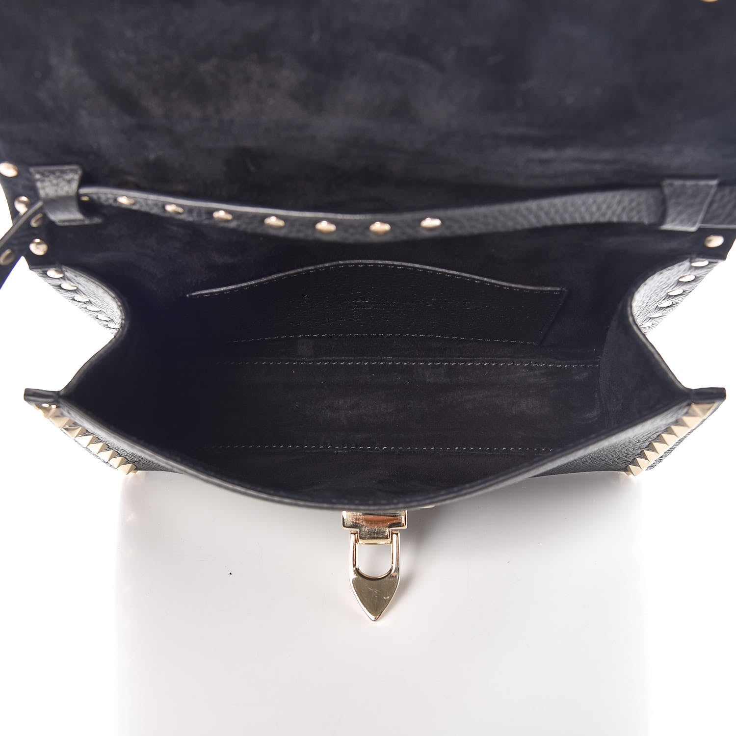Valentino Garavani Pebbled Calfskin Medium Rockstud Flip Lock Crossbody Bag Black 5 of 6