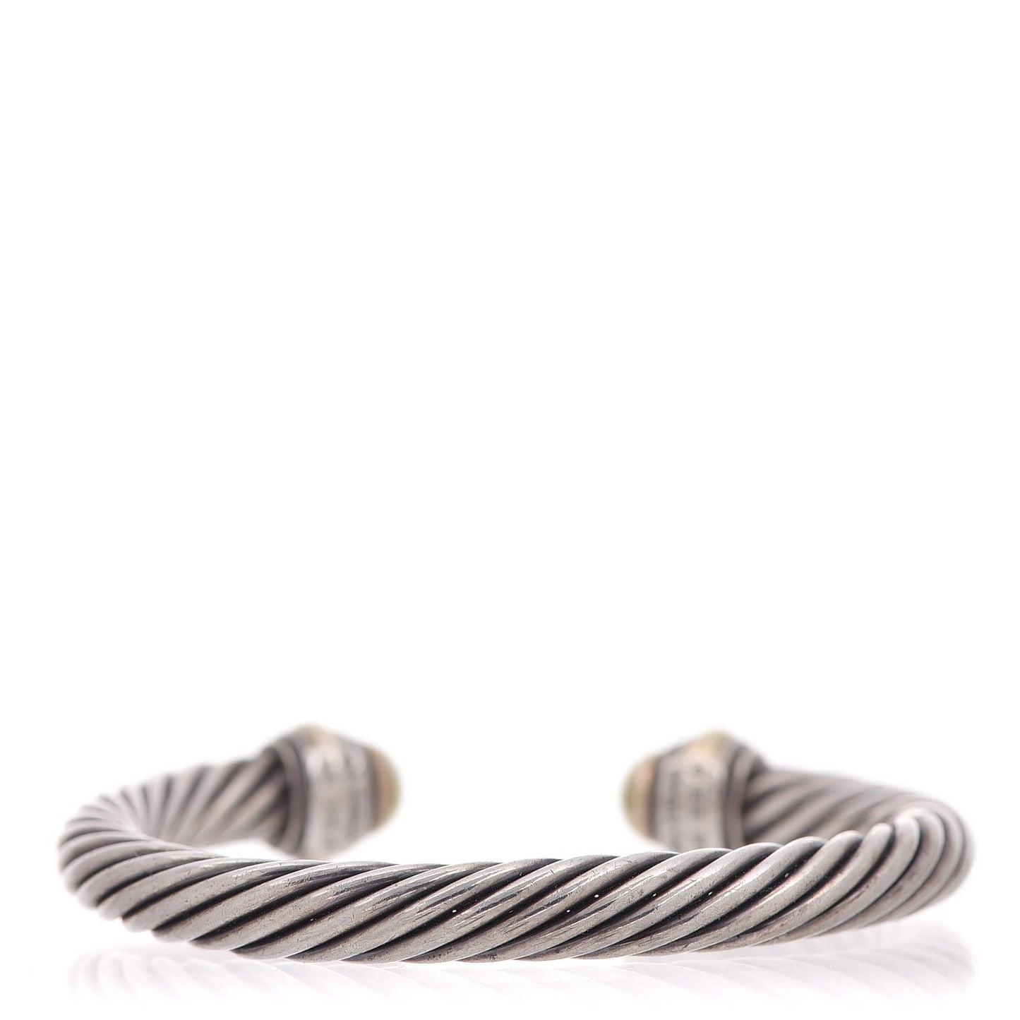 Sterling Silver 14K Yellow Gold 7mm Cable Classics Bracelet