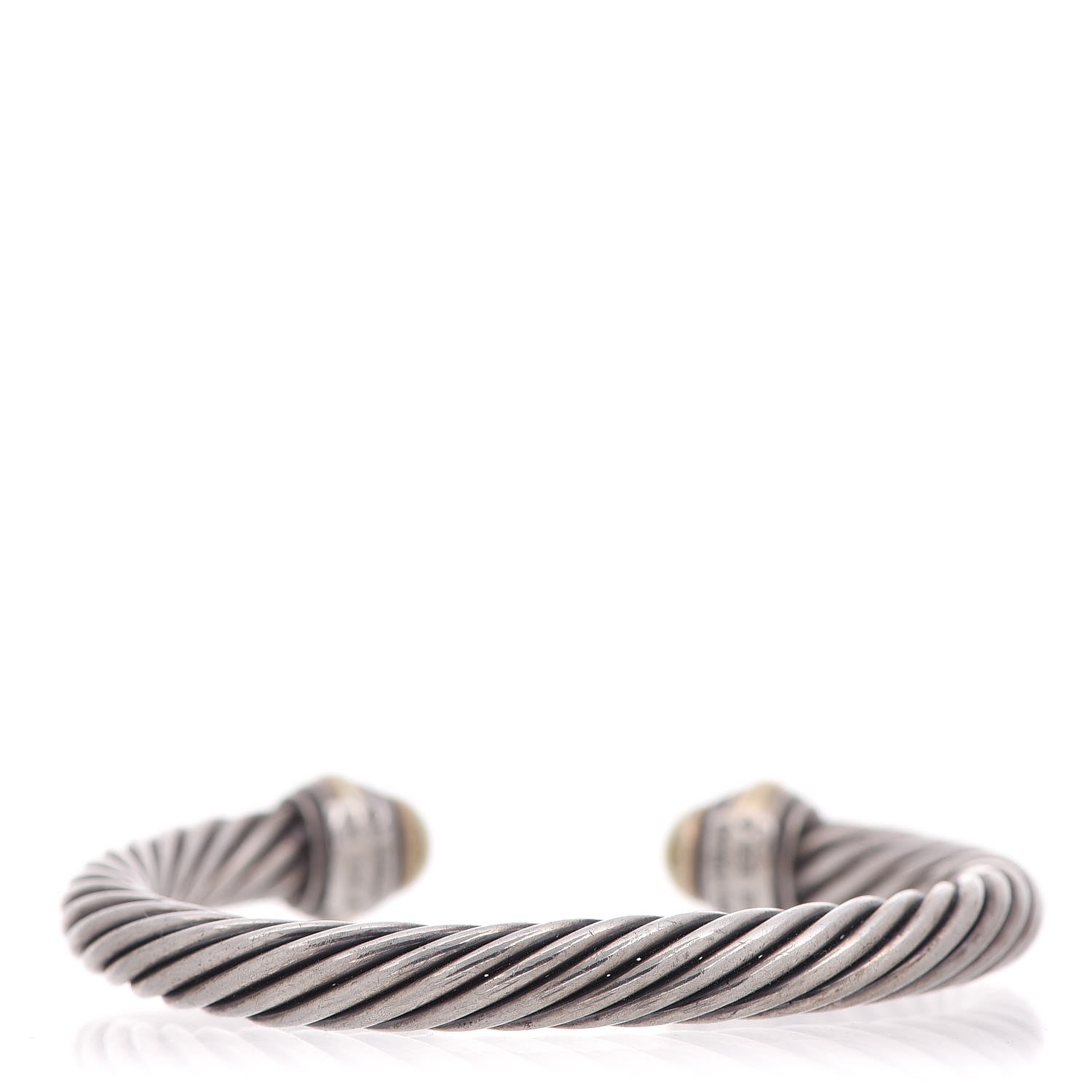 David Yurman Sterling Silver 14K Yellow Gold 7mm Cable Classics Bracelet 3 of 5