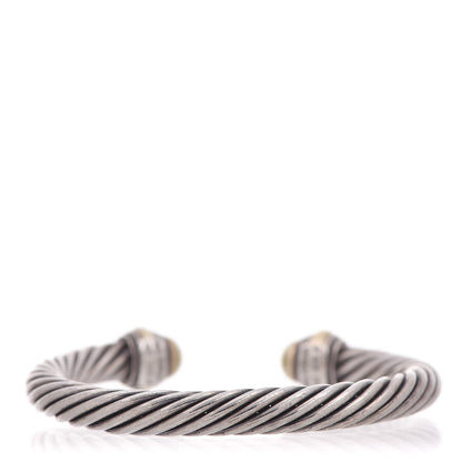 David Yurman Sterling Silver 14K Yellow Gold 7mm Cable Classics Bracelet 3 of 5