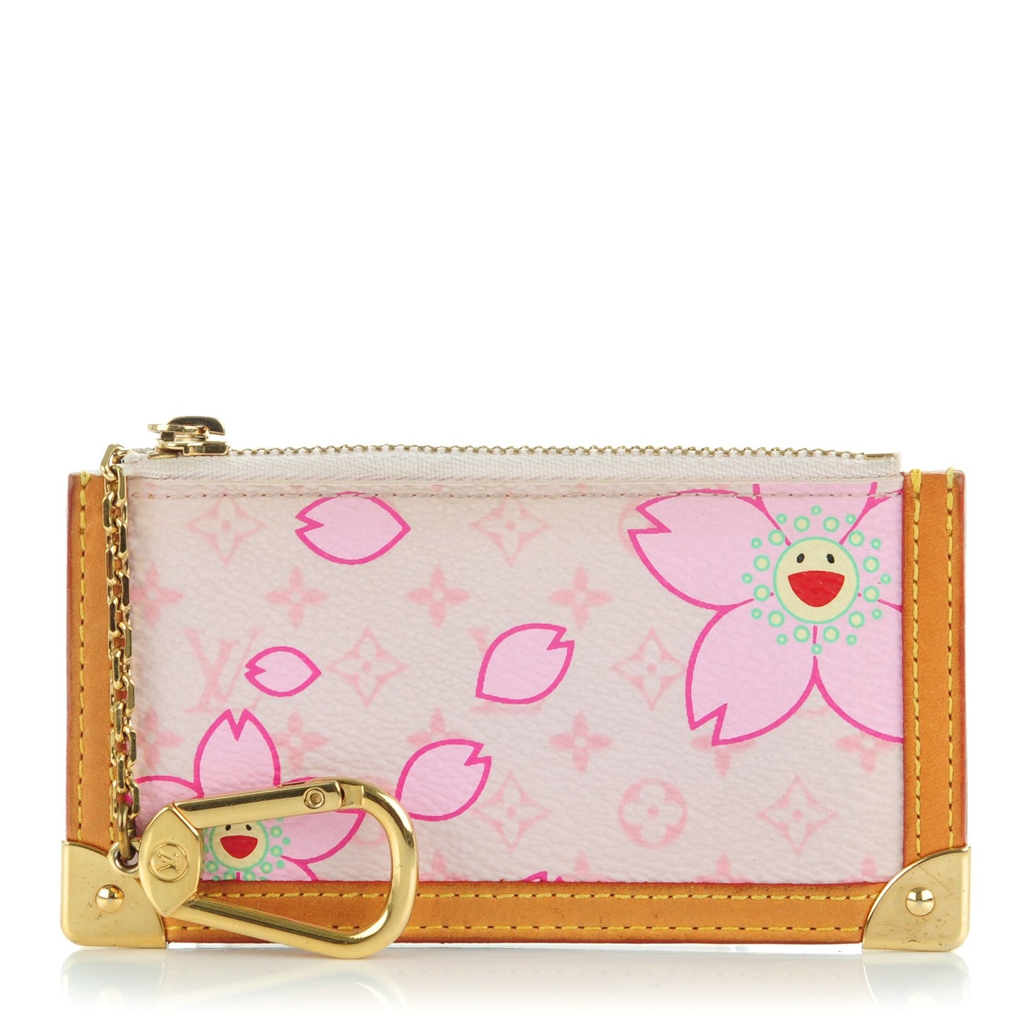 Monogram Cherry Blossom Key Pouch Pink