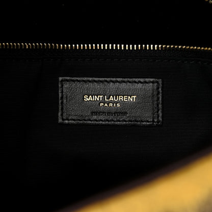 Saint Laurent Tie Dye Wool Quilted Small Loulou Puffer Monogram Chain Satchel Yellow Pacific Blue Dark Pecan 7 of 11