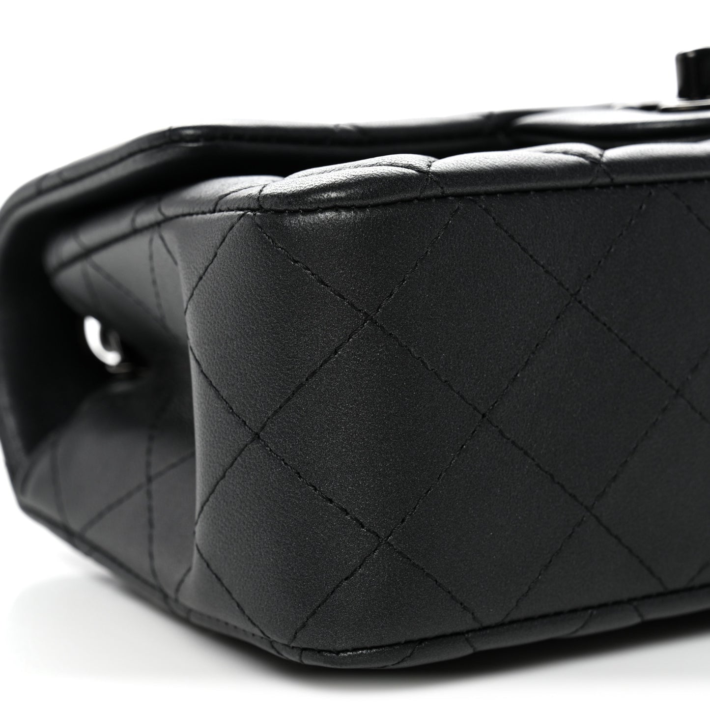 Lambskin Quilted Mini Rectangular Flap So Black