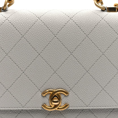 Chanel Grained Calfskin Small Stitched Flap Grey 8 of 10