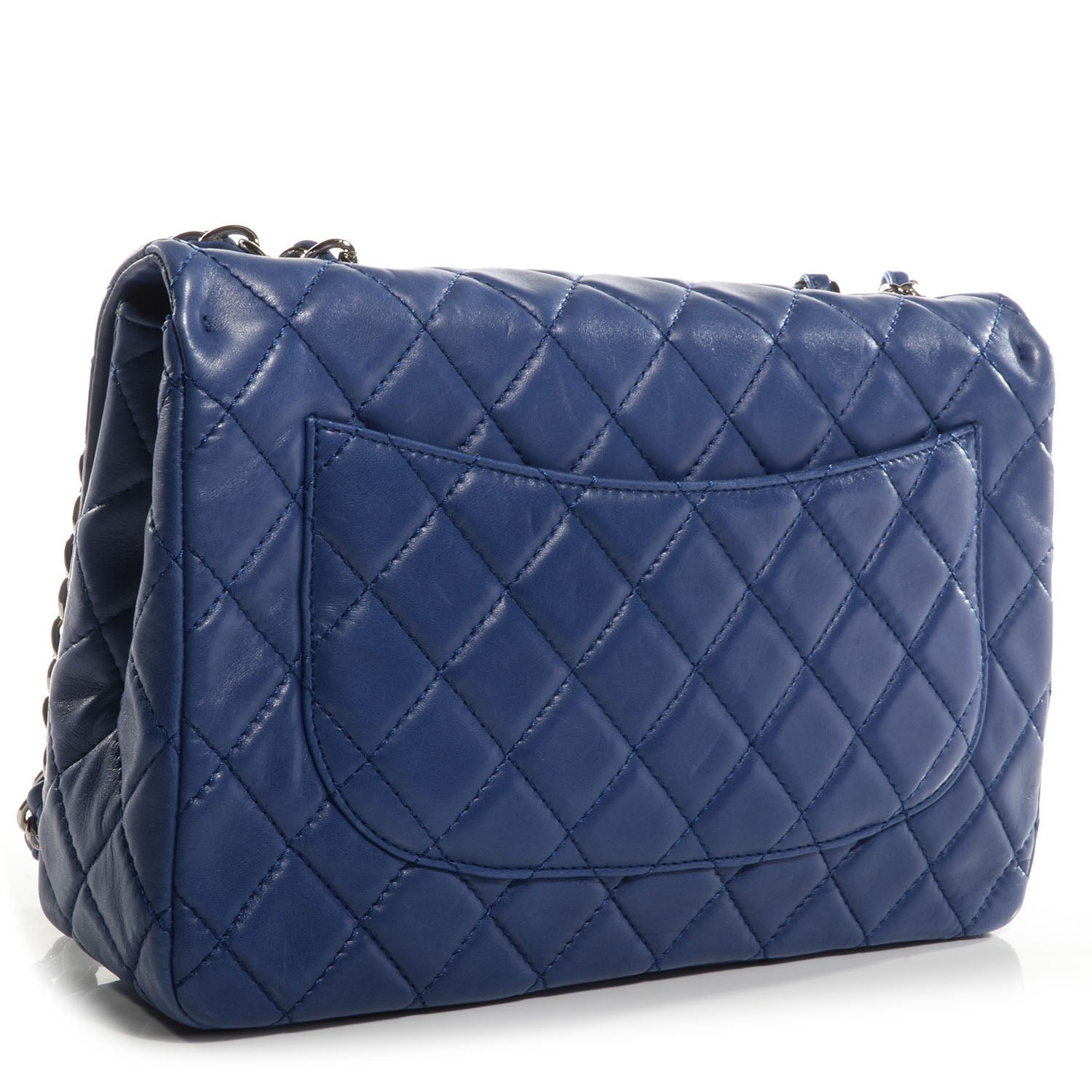 Chanel Lambskin Jumbo Single Flap Dark Blue 3 of 9