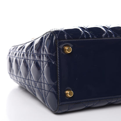 Christian Dior Patent Cannage Medium Lady Dior Navy Blue 8 of 12
