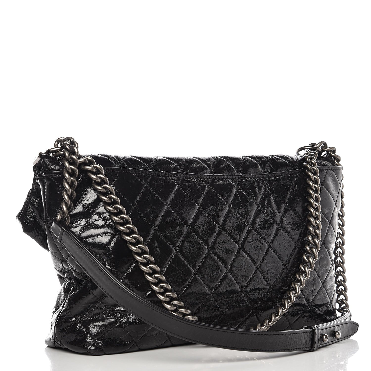 Chanel Glazed Calfskin Quilted Framed Shoulder Bag Black 3 of 7