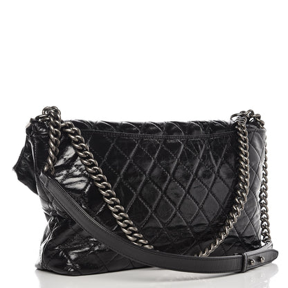 Chanel Glazed Calfskin Quilted Framed Shoulder Bag Black 3 of 7