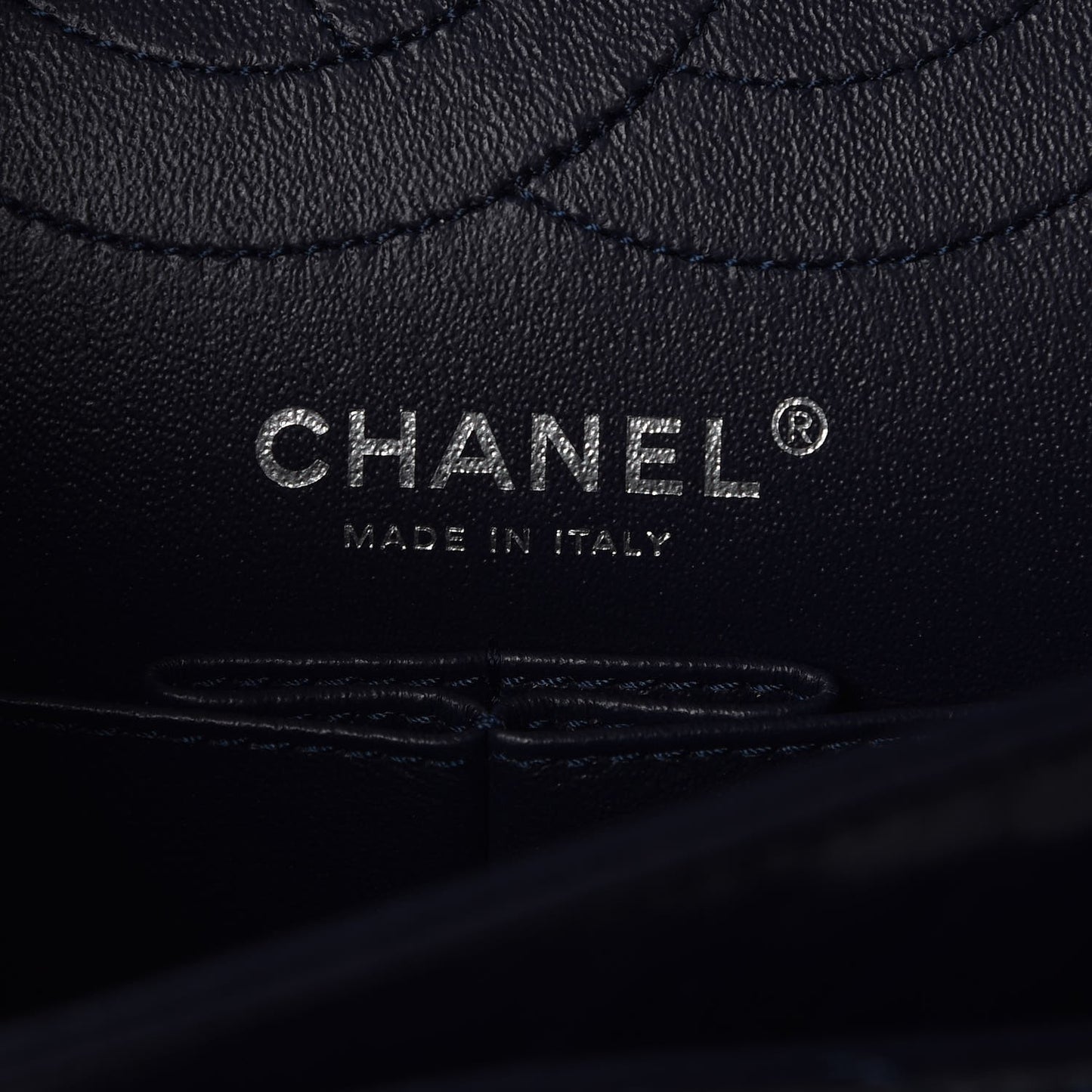 Glazed Calfskin Quilted 2.55 Reissue 225 Flap Dark Navy Blue