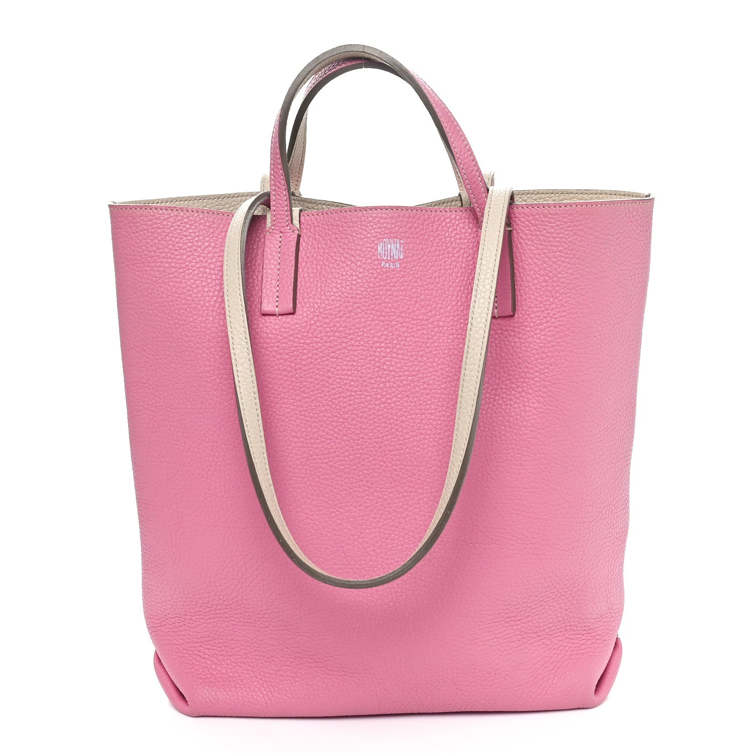 Moynat Taurillon Blush Calfskin Quattro Reversible Tote TPM Tourterelle Hot Pink 3 of 15